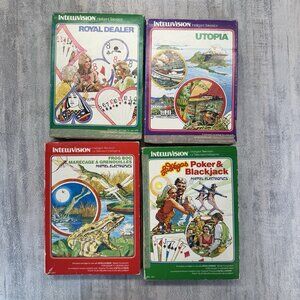 Vintage Intellivision Royal Dealer Utopia Frog Bog Poker Blackjack Tested Games